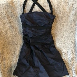 Navy and black mini dress